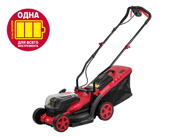 Газонокосилка аккумуляторная WORTEX CLM 3536 ALL1 SOLO (36 В (18+18), БЕЗ АККУМУЛЯТОРА, шир. 340 мм, выс. 30-80 мм, пластм. корпус, травосборник 35)