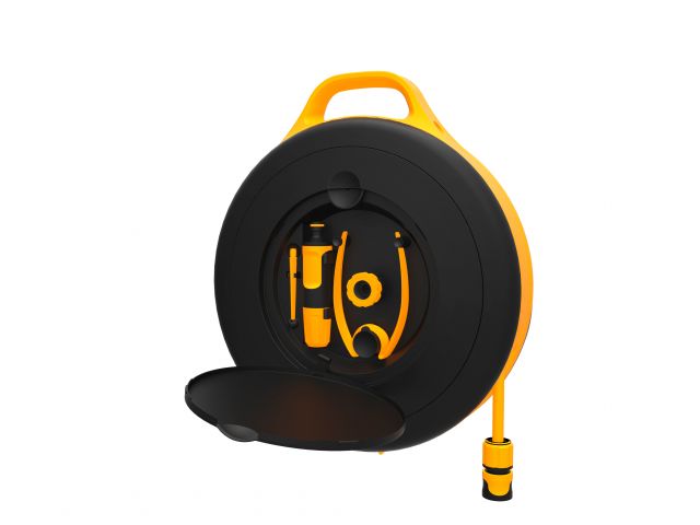 Катушка со шлангом 3/8″ (9мм) 15м и набором аксессуаров FISKARS